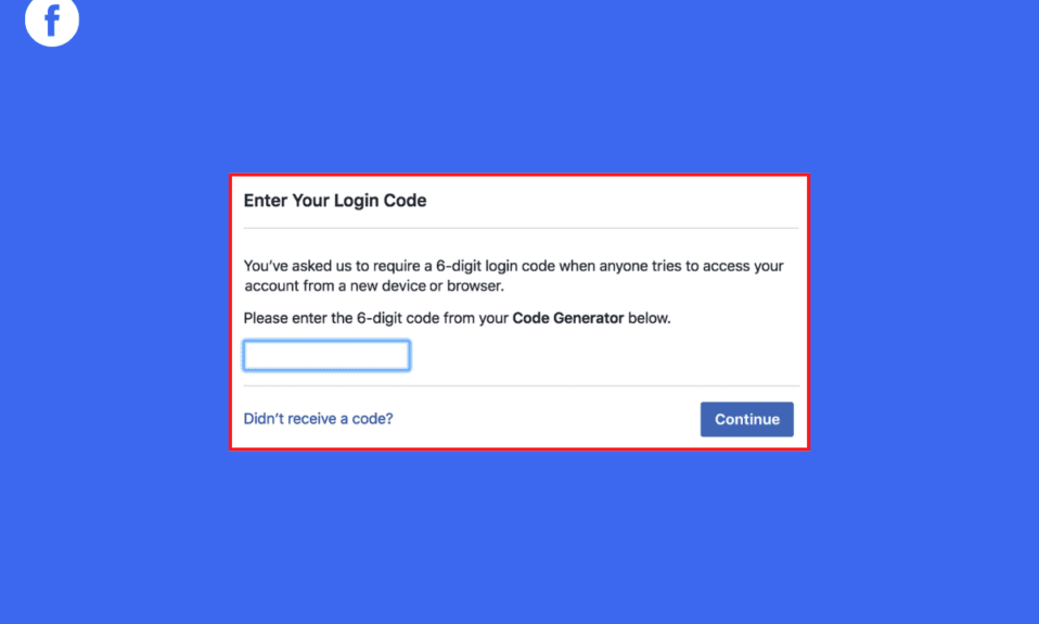 Résoudre le problème du code de connexion Facebook