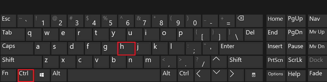 apăsați Ctrl + H