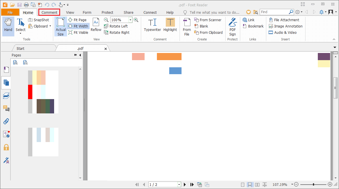 kliknij zakładkę Komentarz w Foxit Reader. Jak dodawać adnotacje do tekstu
