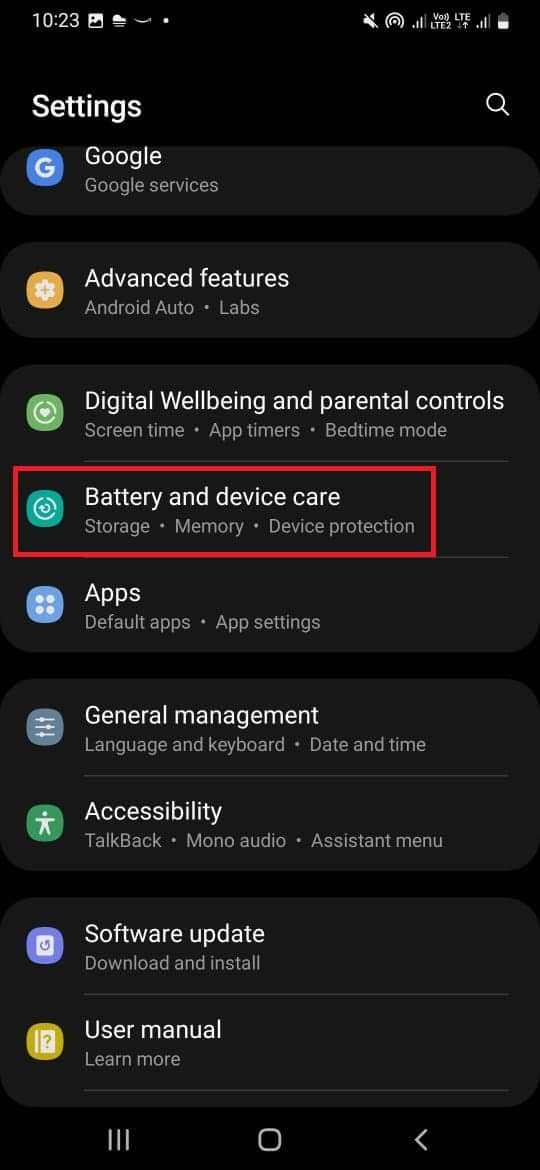 accédez à Entretien de la batterie et de l'appareil