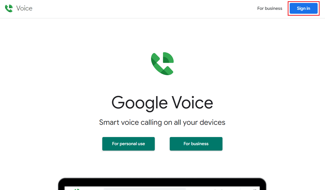 Kunjungi Situs Web Resmi Google Voice dan Masuk dengan akun Google Anda