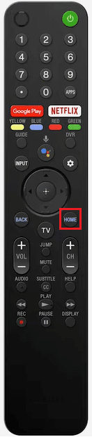 tekan tombol Home di remote sony smart tv