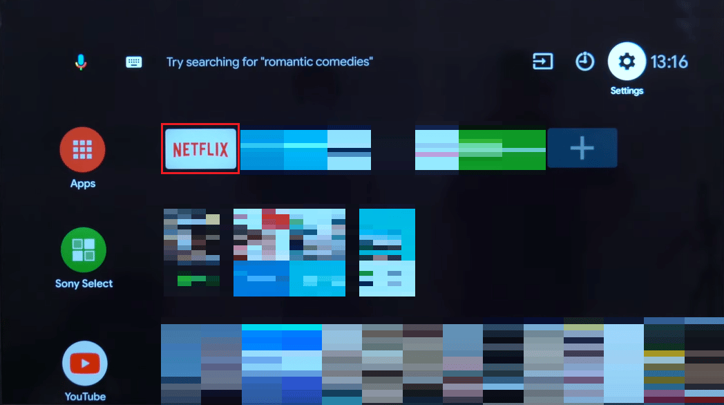 buka aplikasi Netflix di sony smart tv
