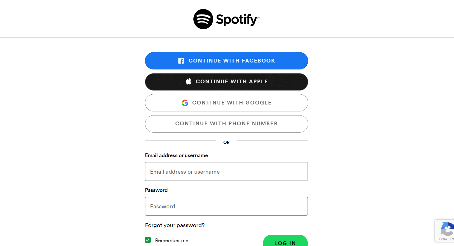 Faça login na sua conta do Spotify