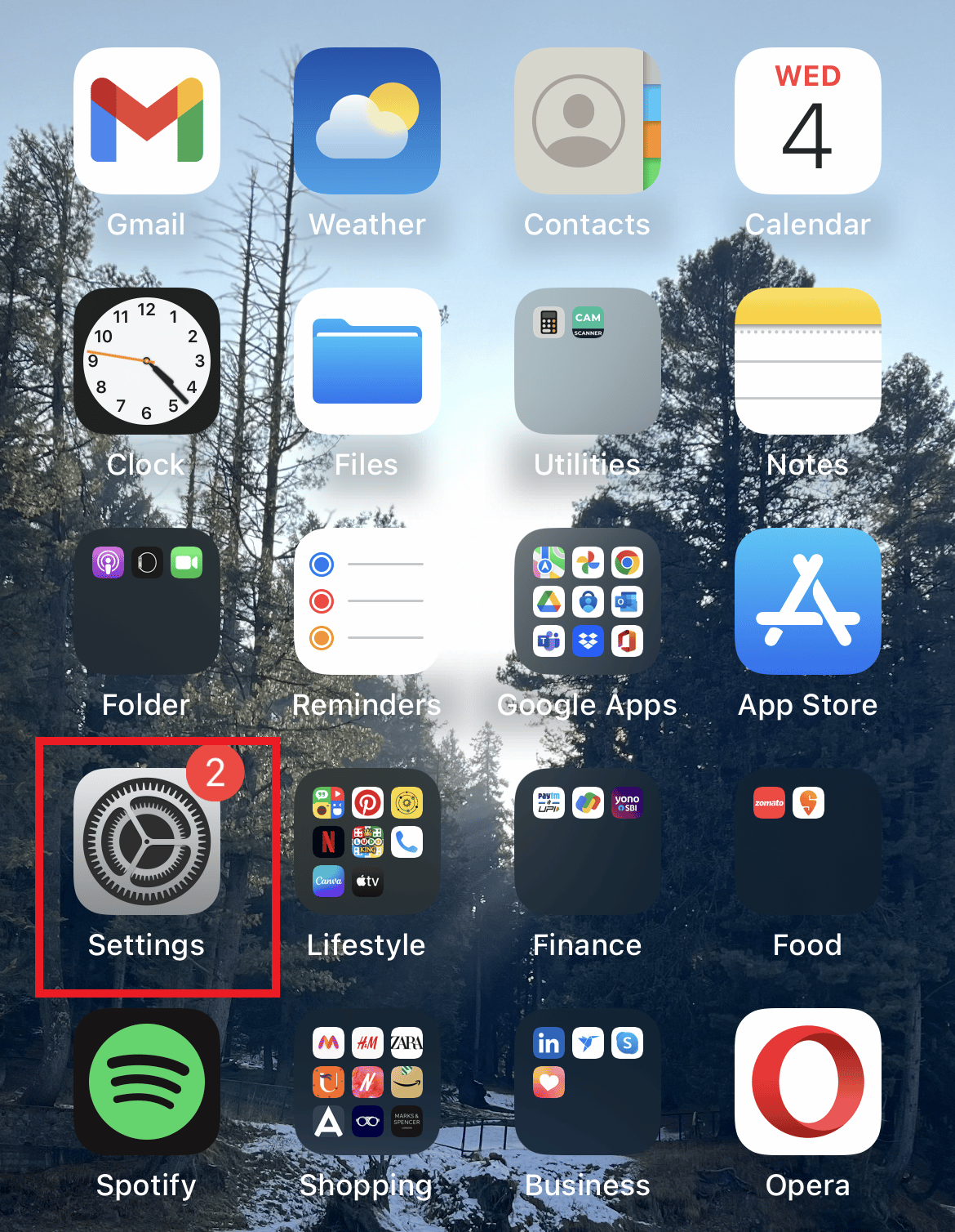 iPhoneで設定アプリを開きます