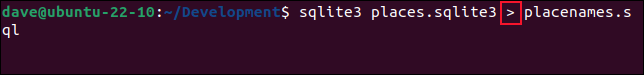 Versehentliche Umleitung in eine Schemadatei von sqlite3