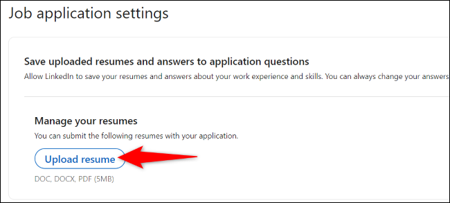 Pilih "Unggah Resume."