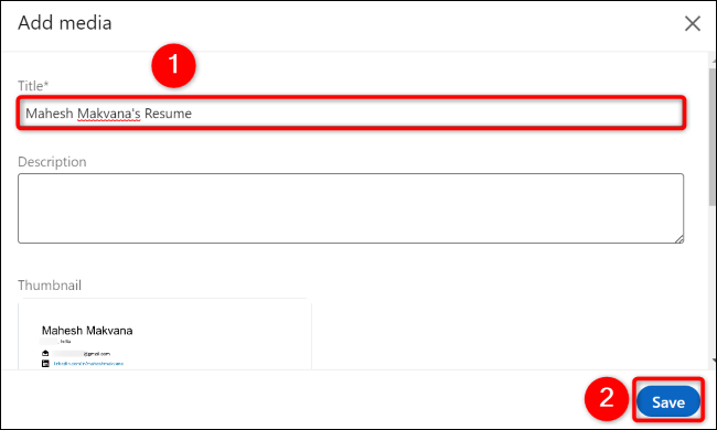 Introduceți un titlu în câmpul „Titlu” și selectați „Salvare”.