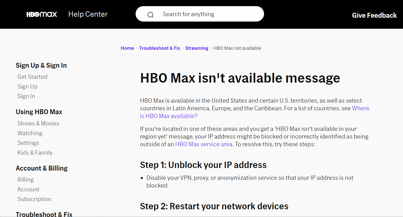 Laporkan Masalah ke HBO Max. Mengapa HBO Max Tidak Berfungsi di Komputer Saya?