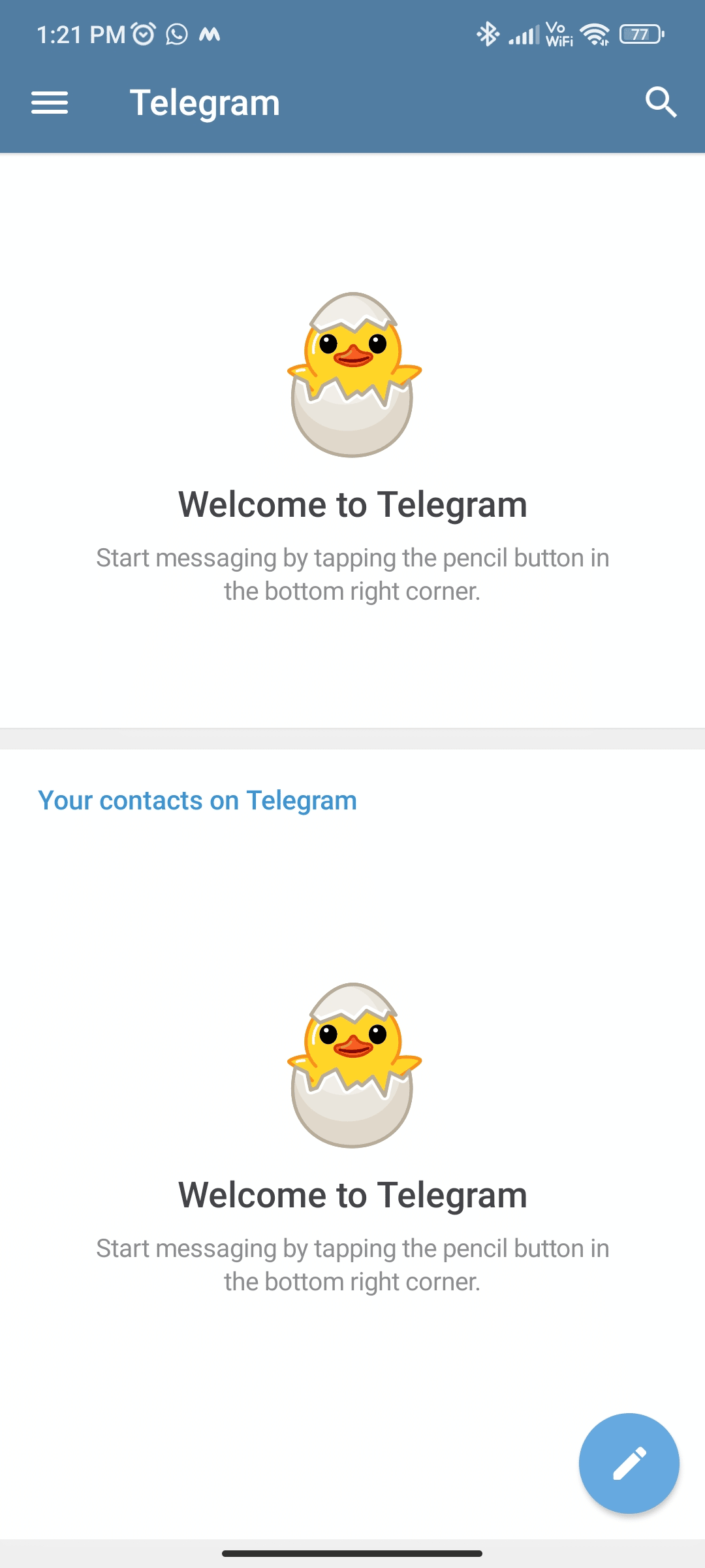 Abra o aplicativo Telegram no seu telefone