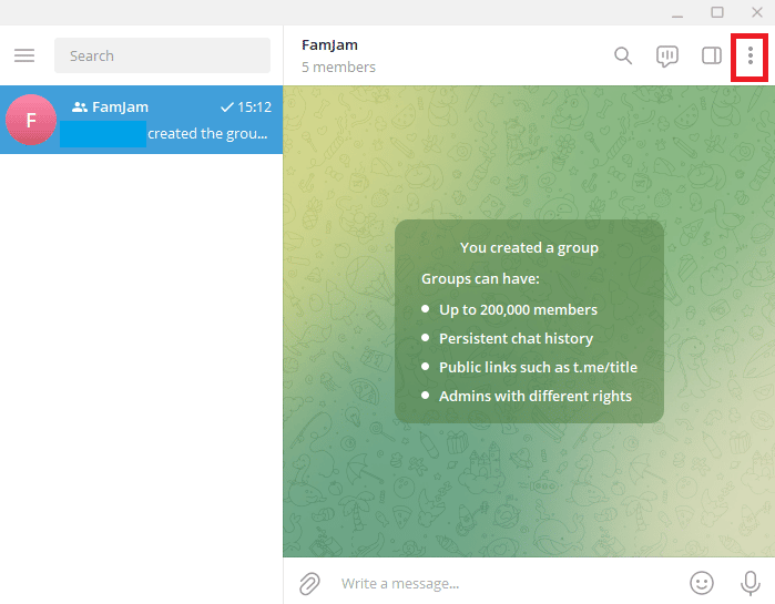 Нажмите на значок с тремя вертикальными точками. Как добавить участников в группу Telegram