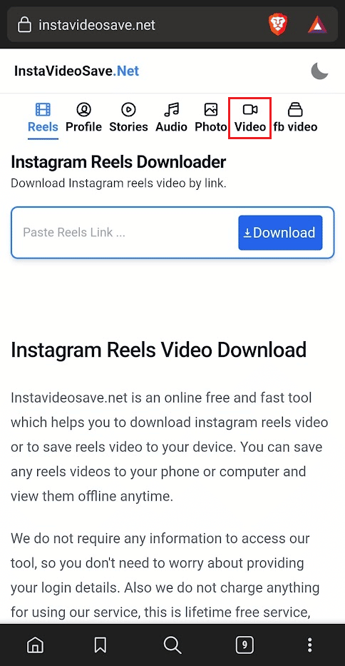 Ketuk pada tab Video | Cara Menyimpan Musik di Instagram