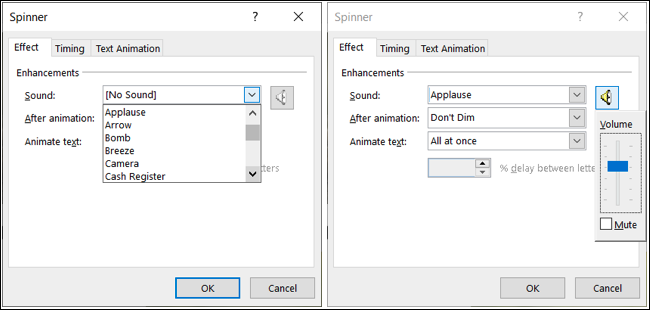 PowerPoint'te bir animasyon için sesler