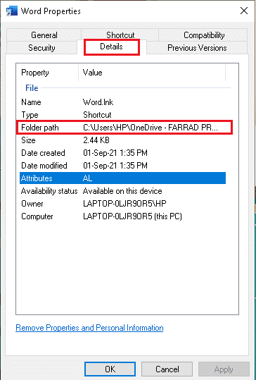 Temukan sumber aplikasi melalui Folder Path