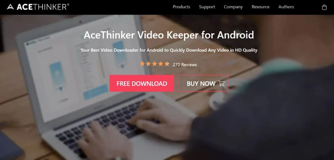 Pagina web AceThinker Video Keeper