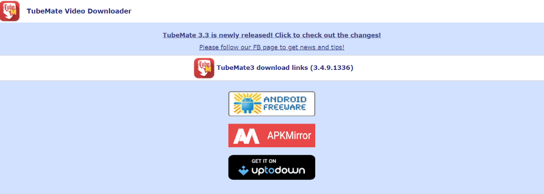 หน้าเว็บของ tubemate 21 แอพที่ดีที่สุดในการดาวน์โหลดวิดีโอจากเว็บไซต์ใดก็ได้