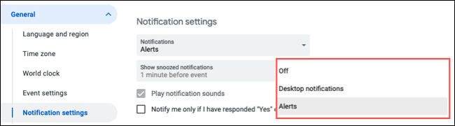 Configuración de notificaciones en Google Calendar