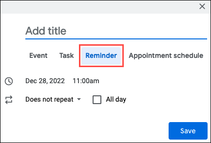 Crear un recordatorio en Google Calendar