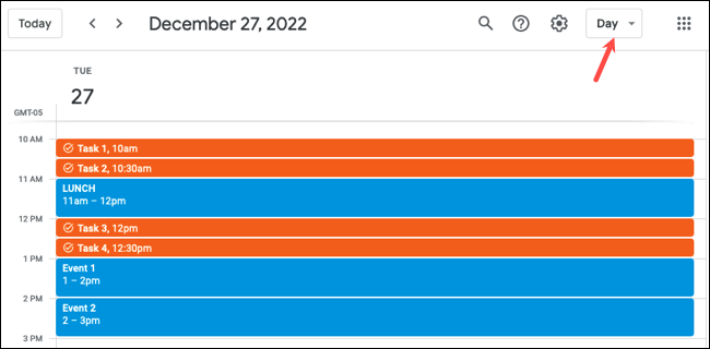 Google Kalender Tagesansicht