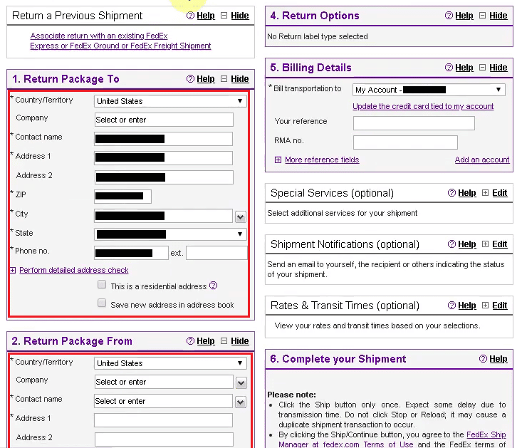 Pacote de Devolução Para & Pacote de Devolução De detalhes | Como criar várias etiquetas de remessa FedEx