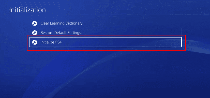 Seleccione Inicializar PS4. 8 maneras fáciles de arreglar la luz azul parpadeante de la muerte en PS4