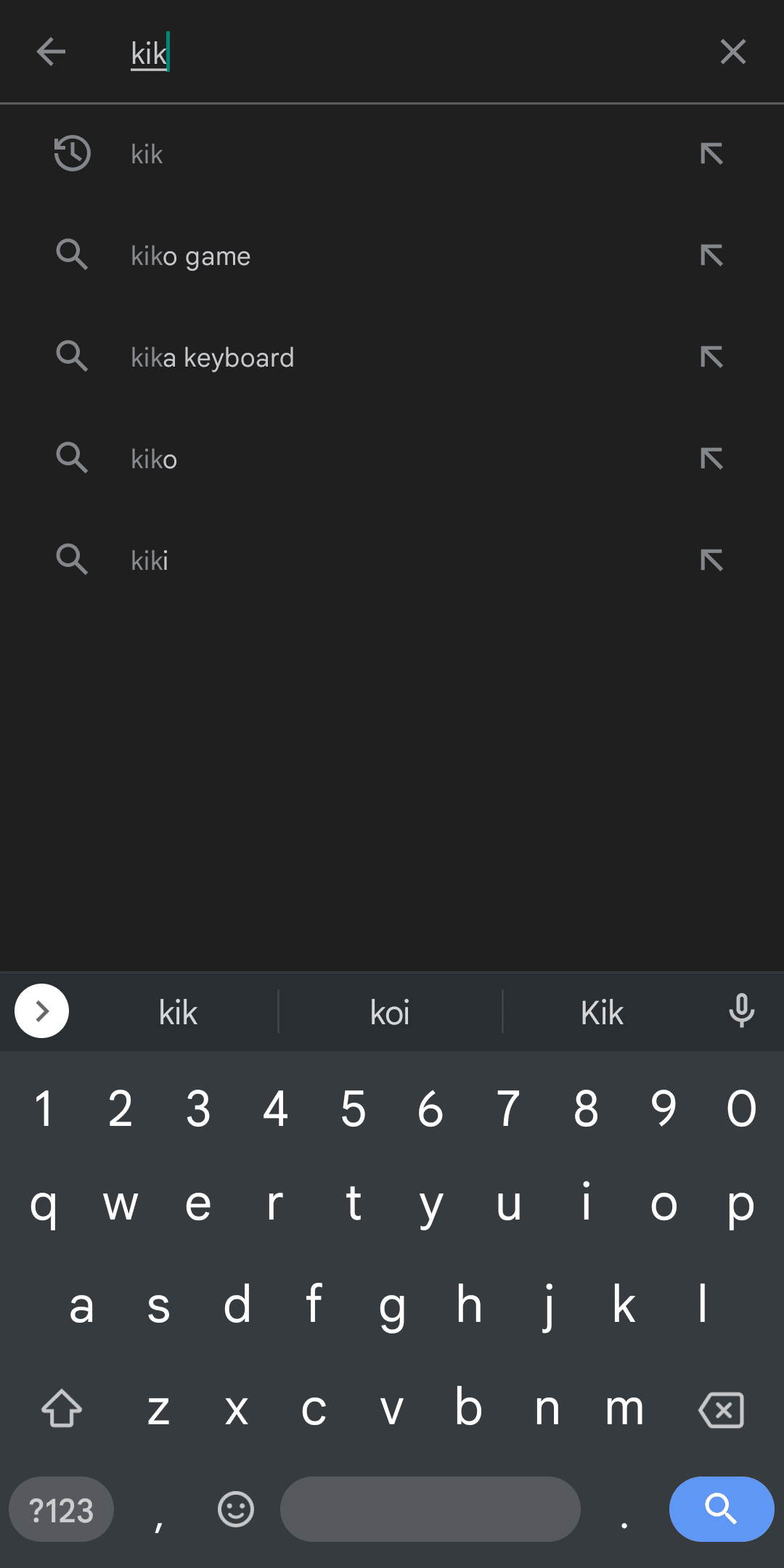 ไปที่ Google Playstore แล้วค้นหา Kik