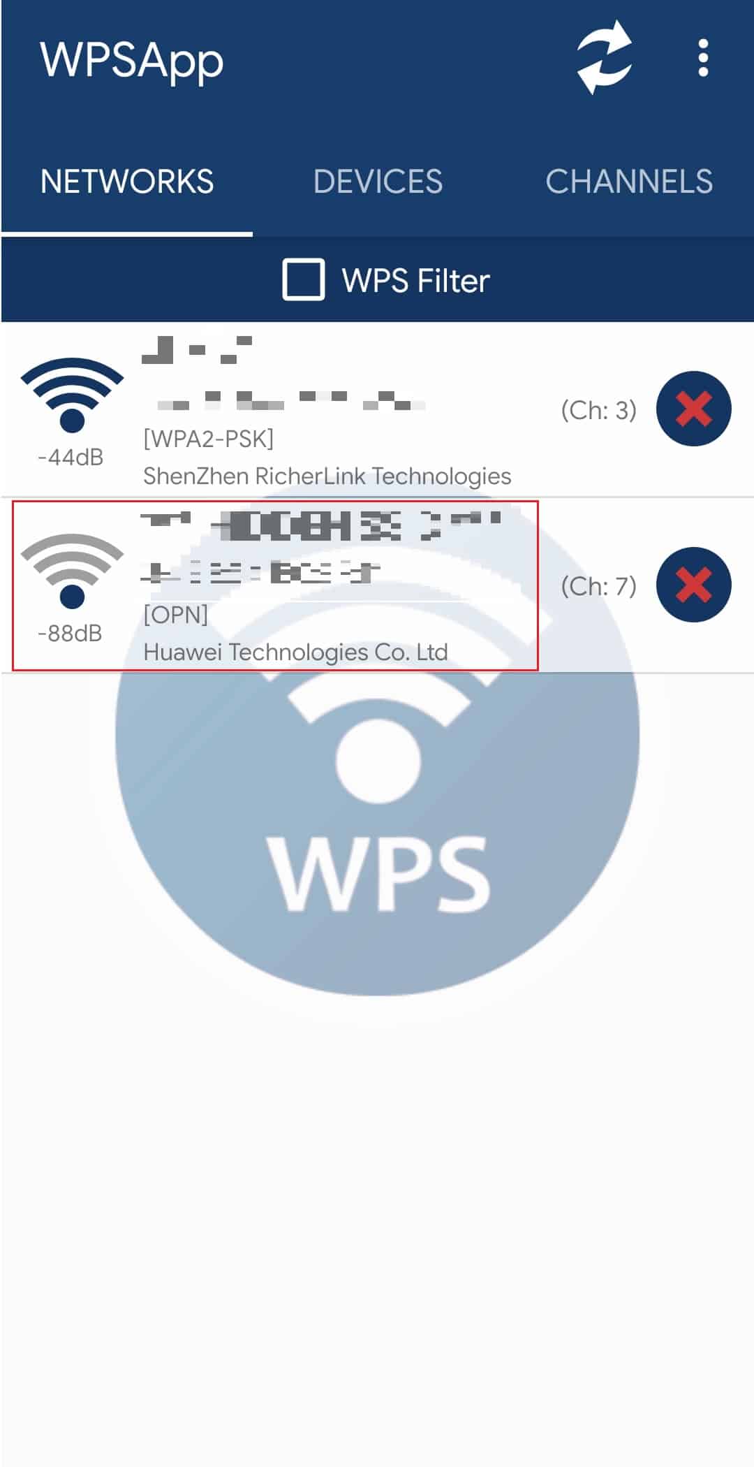 pilih jaringan di WPSApp. Cara Meretas Kata Sandi WiFi