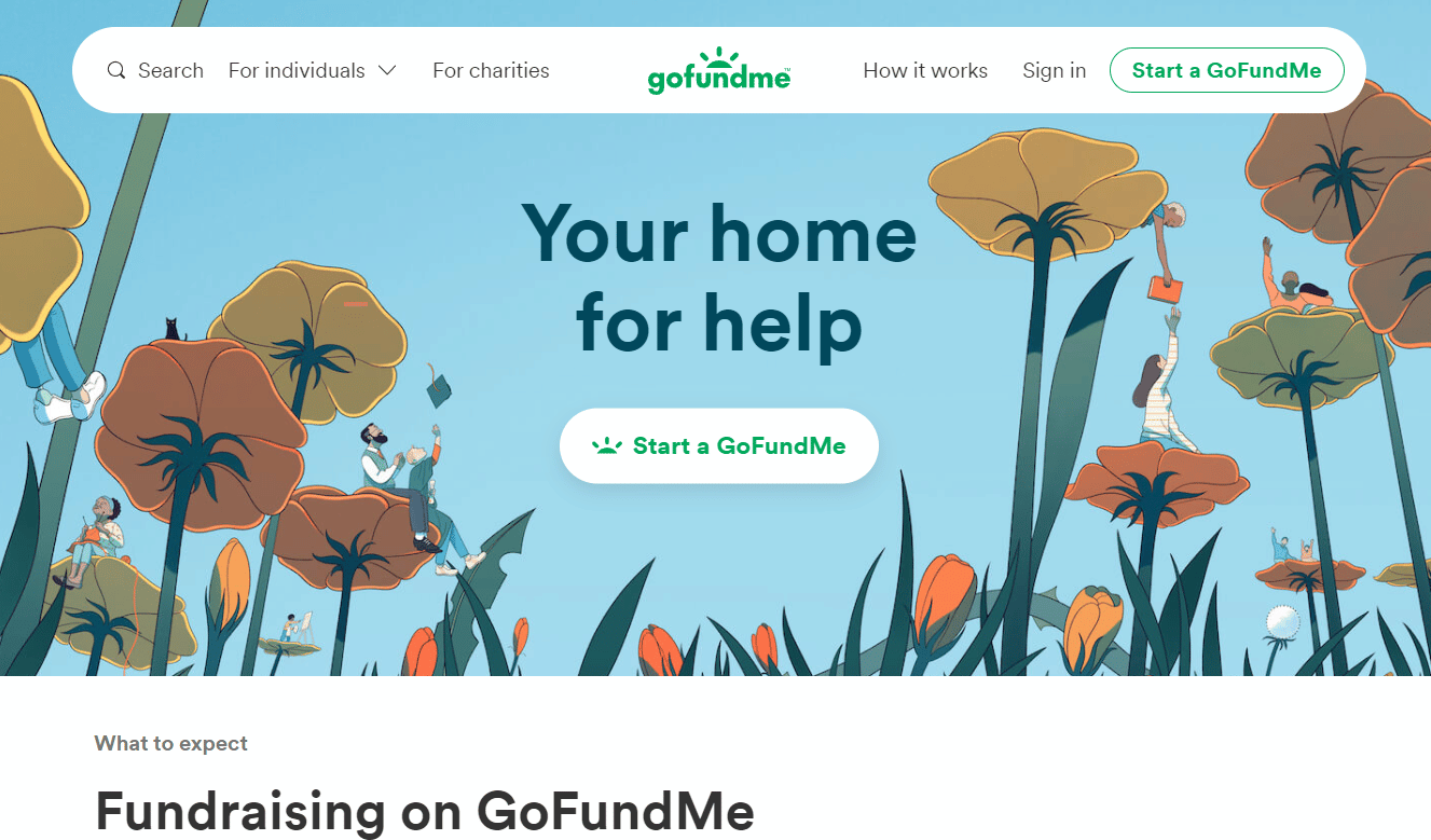 GoFundMe ウェブサイト