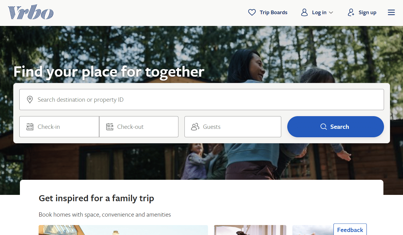 VRBO ウェブサイト