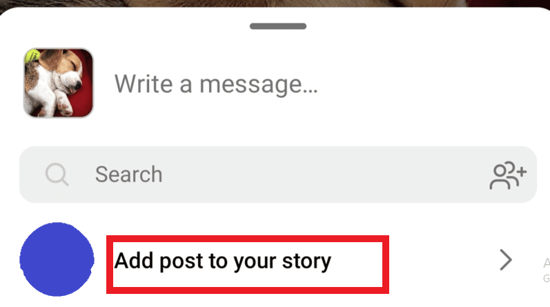 toque na opção de adicionar postagem em sua história. Como repostar uma história no Instagram