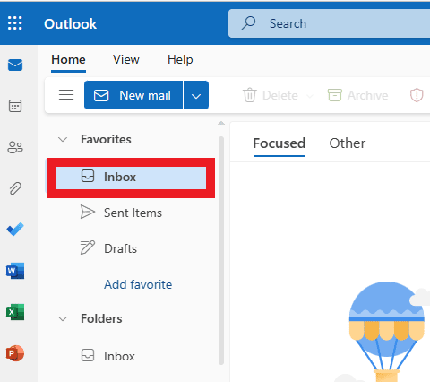 Vá para sua caixa de entrada ou para a pasta que contém o e-mail que você deseja arquivar. | Como arquivar no Outlook 365