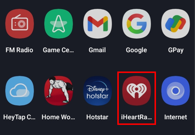 Abra o aplicativo iHeartRadio no seu dispositivo Android ou iOS.