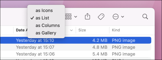 Ordneransichten im macOS Finder umschalten