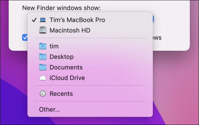 Finder を初めて開いたときに表示される内容をカスタマイズする