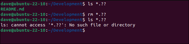 Utilizzo di due caratteri jolly punto interrogativo per eliminare file con estensioni di file di esattamente due caratteri