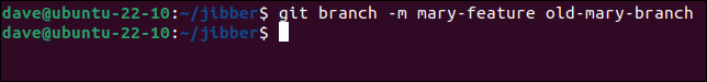 การเปลี่ยนชื่อ Branch ด้วยคำสั่ง git branch -m