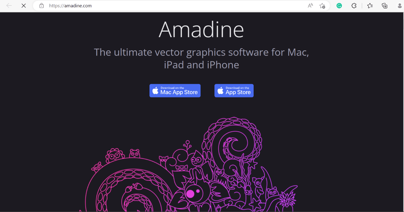 halaman web Amandine | mac alternatif ilustrator adobe terbaik