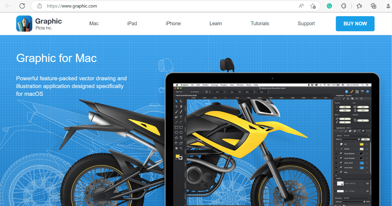 page web graphique | meilleure alternative mac adobe illustrator