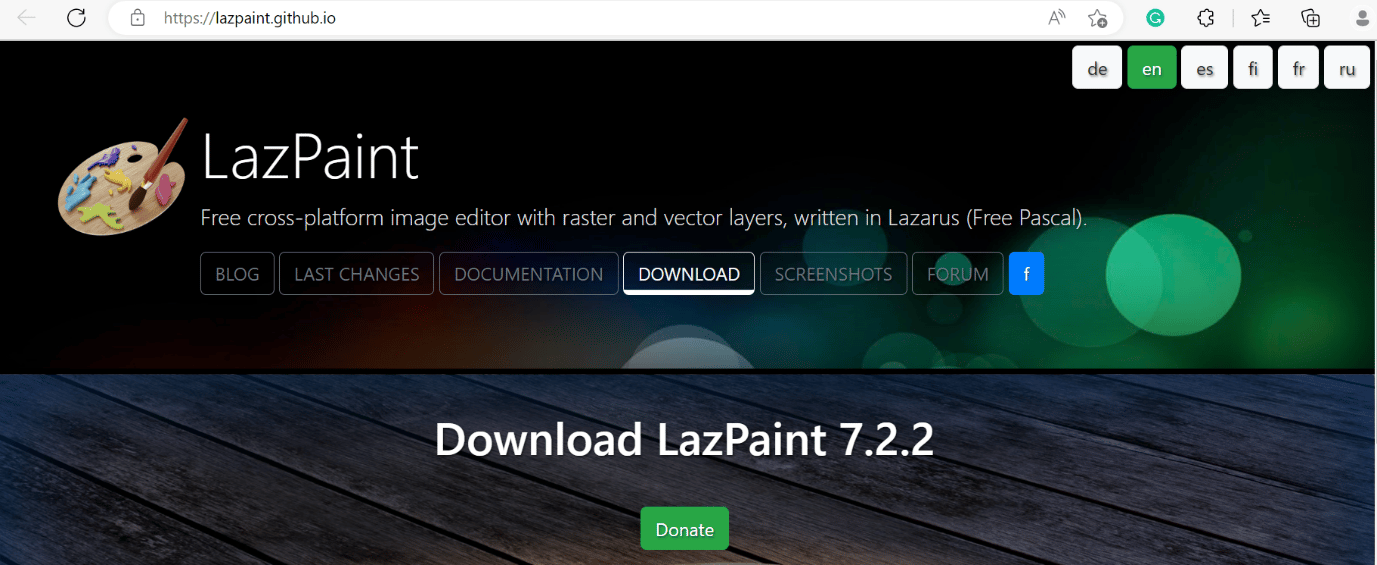 Pagina Web LazPaint | migliore alternativa ad adobe illustrator mac