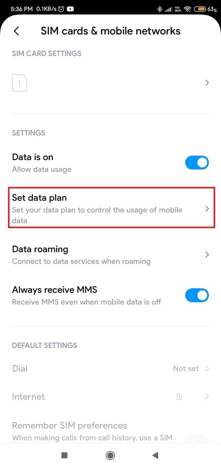 Ketuk Setel paket data. Mengapa Ponsel Saya Mengatakan LTE, Bukan 5G?