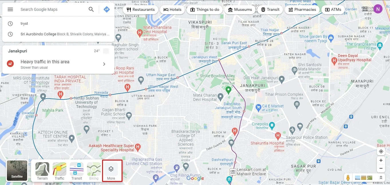 Mai multe opțiuni Google Map. Cum să eliminați etichetele din vizualizarea hărții Google Maps