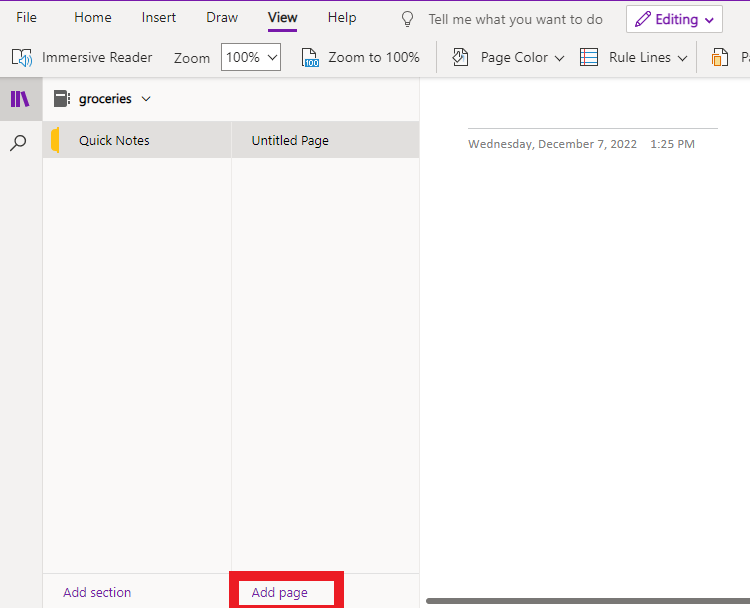 Klik tambahkan halaman. Cara Membuat dan Menggunakan Templat di OneNote