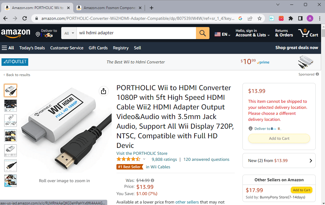 محول HDMI صفحة Amazon على الويب | كيفية ربط Wii بالتلفزيون الذكي