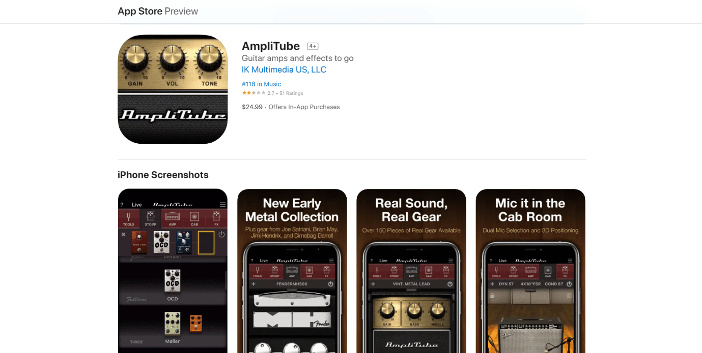 AmpliTube. 23 Aplikasi Rekaman Musik Terbaik untuk iPhone