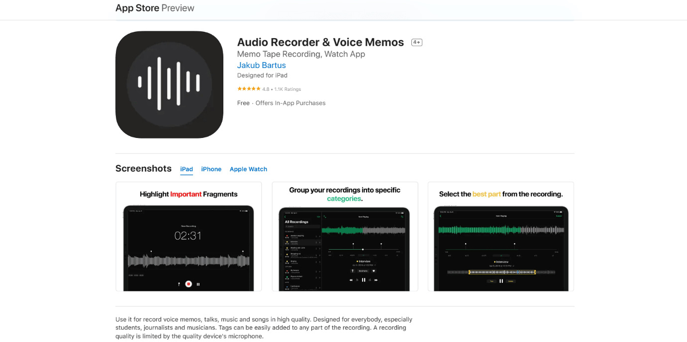 Registratore audio e memo vocali. 23 migliori app di registrazione musicale per iPhone