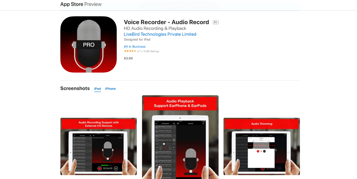 Voice Recorder - Audioaufnahme