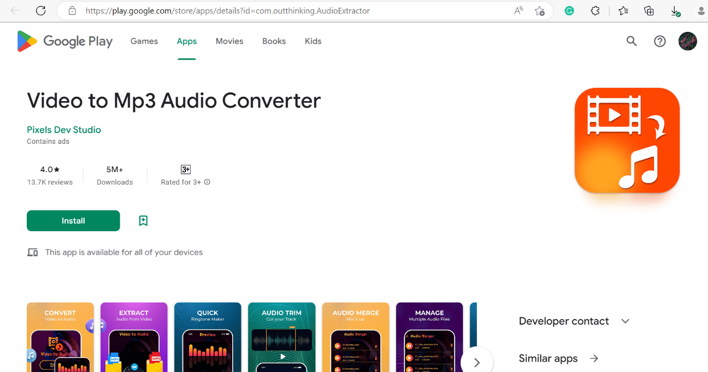 Convertor audio video în Mp3