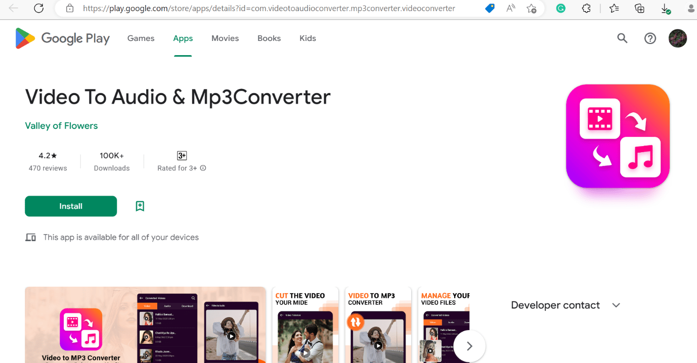 วิดีโอเป็นเสียง & Mp3Converter