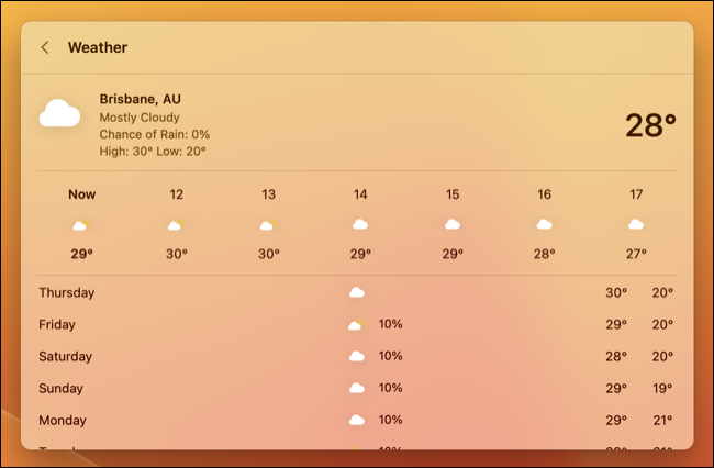 Consulta la previsión meteorológica con la búsqueda de Spotlight