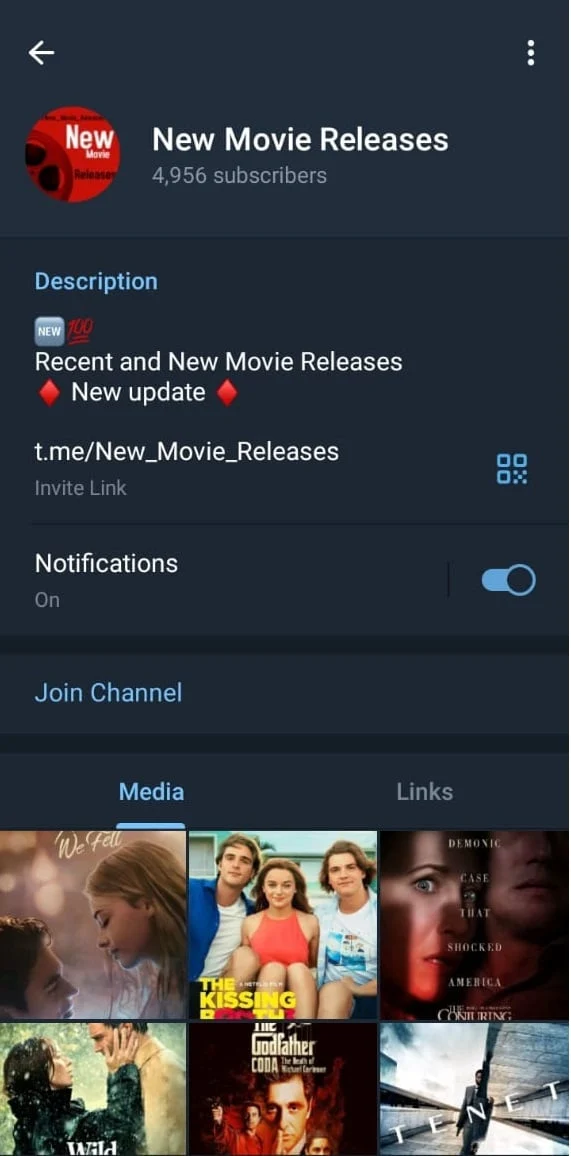 Film Baru merilis saluran telegram